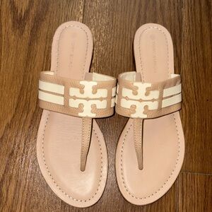 Tory Burch Beige and Cream Sandals Size 8.5